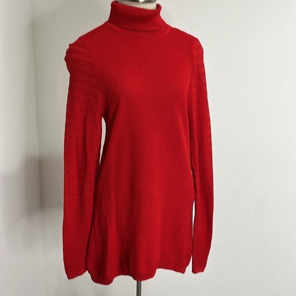 Renuar Women's Red Turtleneck Sweater Size S Old Money 90s Y2K Gilmore - Picture 10 of 12